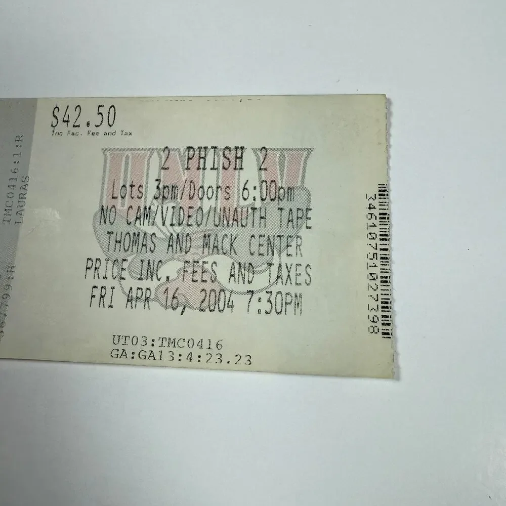 Vintage Phish April 16 2004 Thomas & Mack Center Las Vegas Concert Ticket